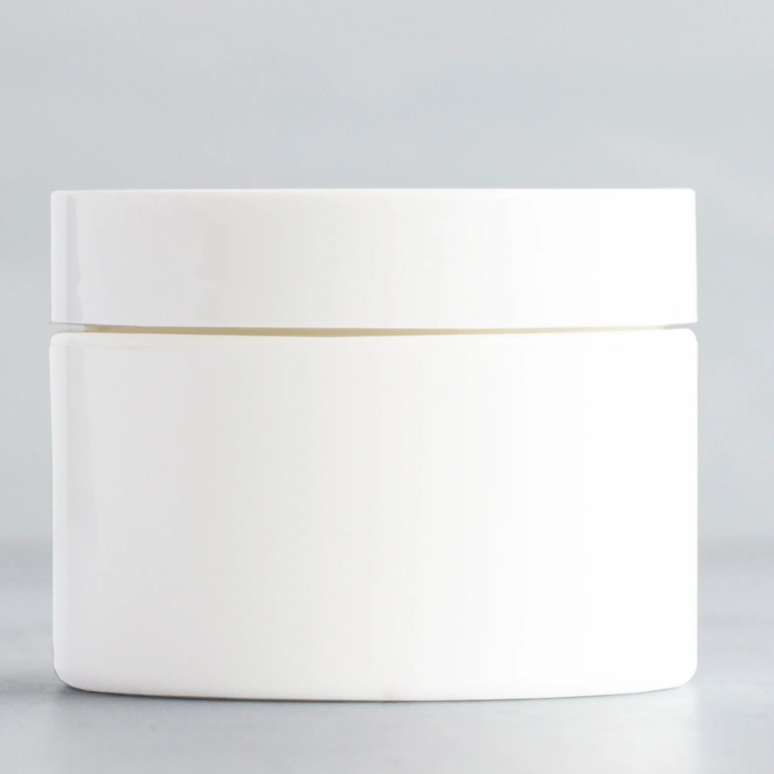 1 oz White Square Base Jar with 53-400 Neck