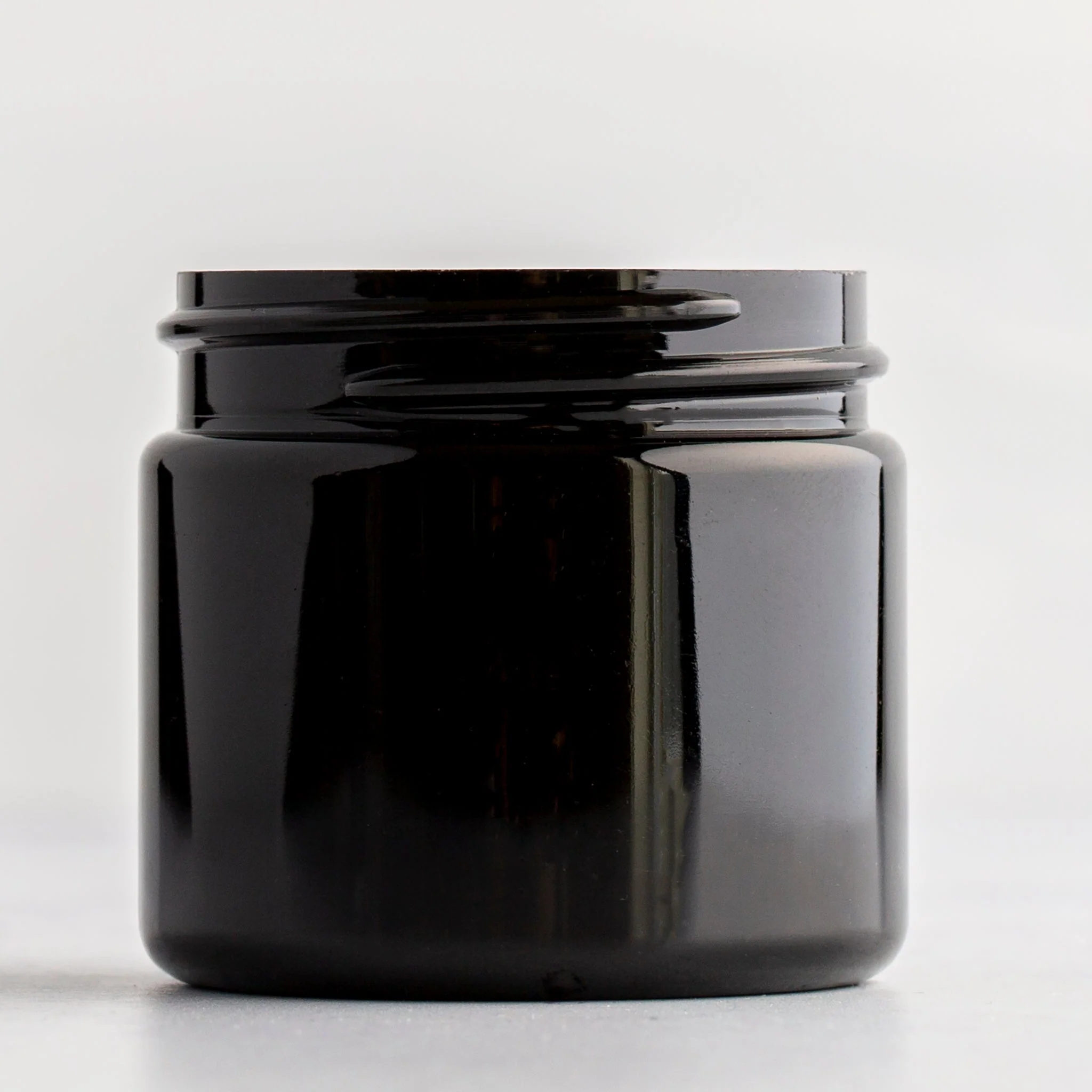 2 oz Black Straight Sided Jar with 48-400 Neck