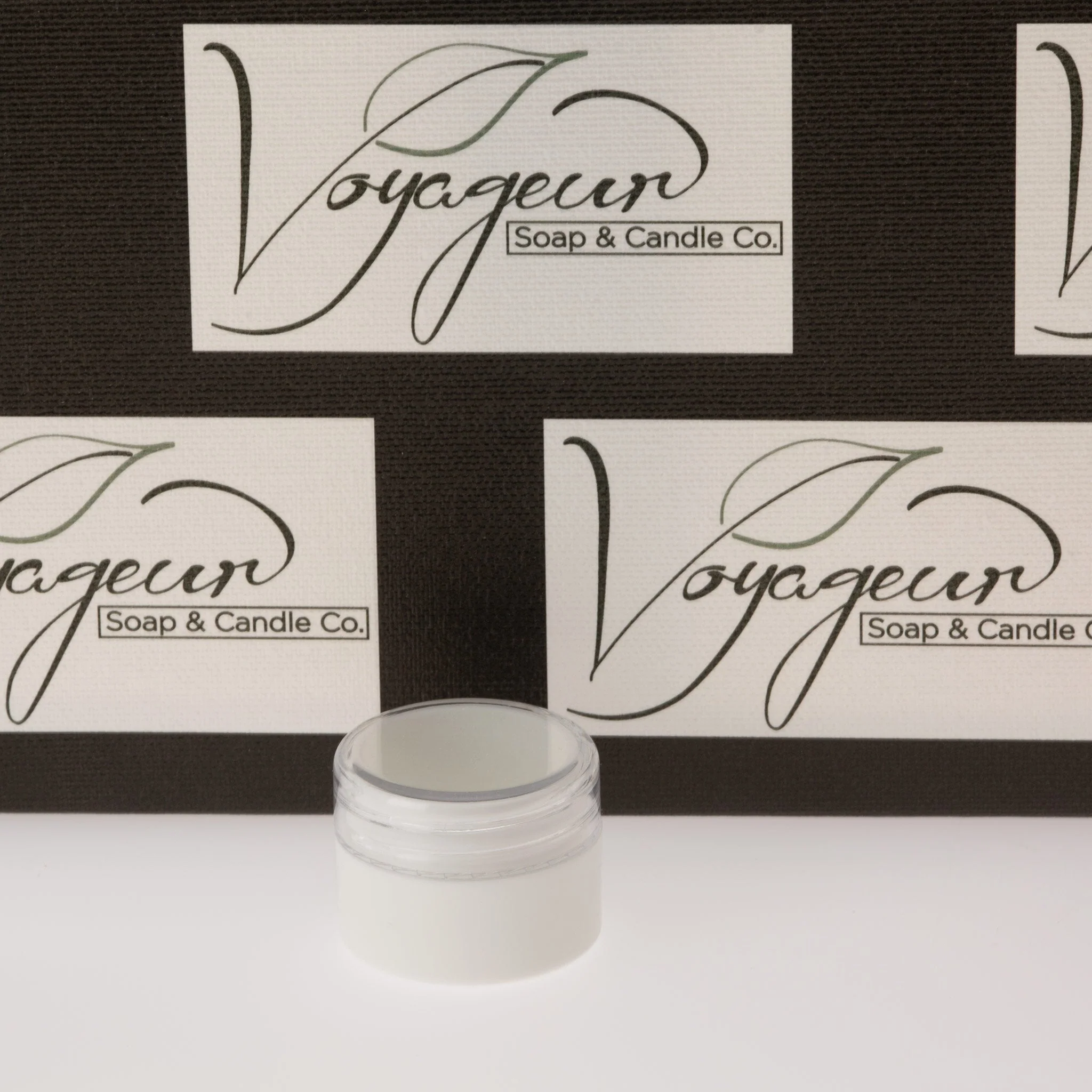 .25 oz / 7.5ml White Lip Balm Jar with 33-400 Clear Cap