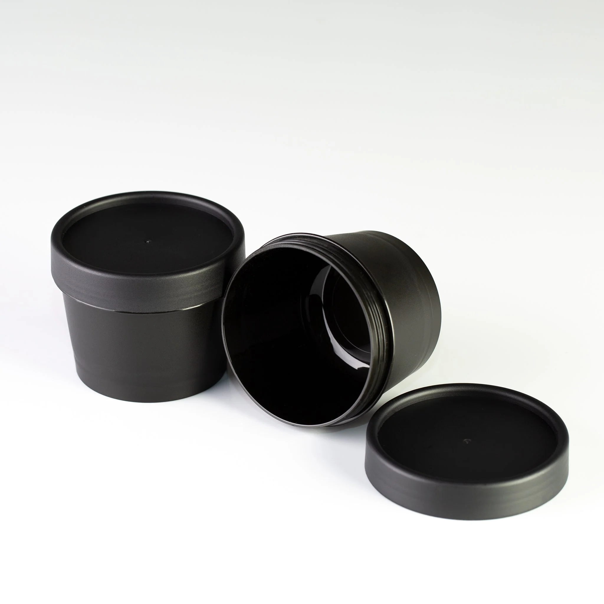 3.4 oz (100ml) Black Cosmetic Pot with Lid
