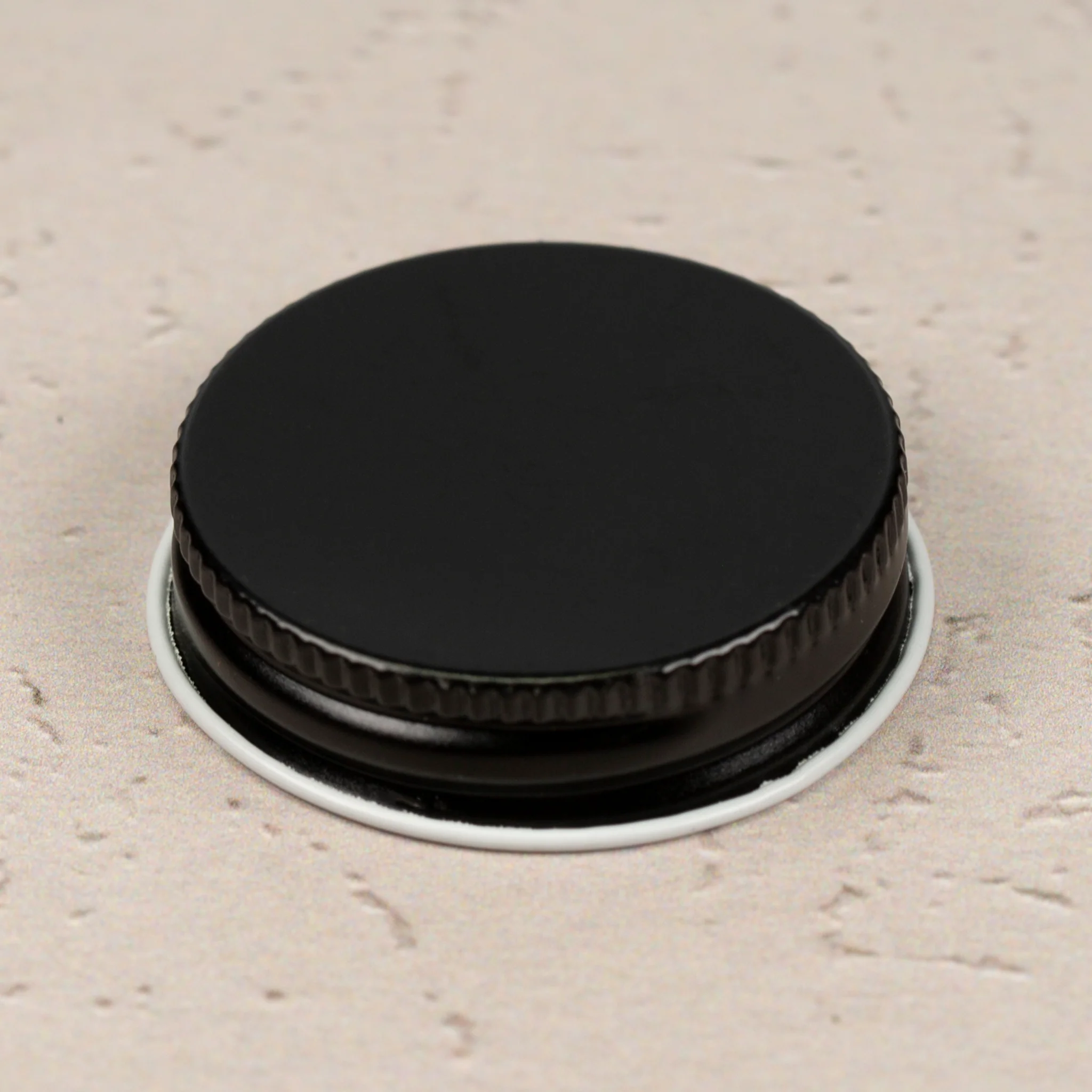 38-400 Black Metal Cap with Plastisol Liner