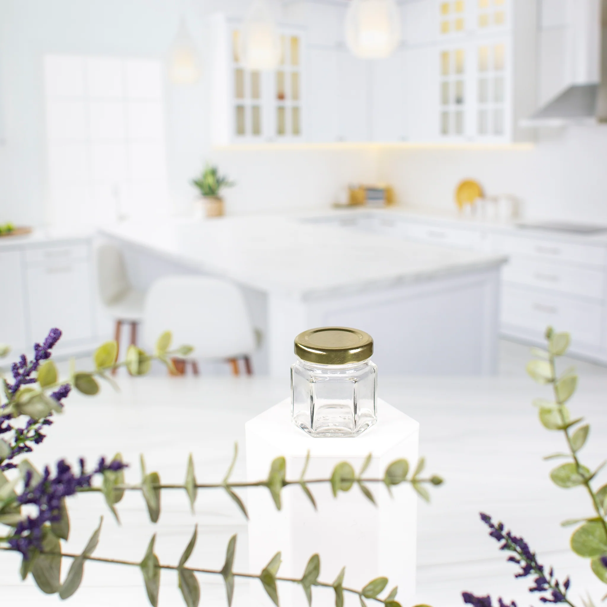 45 ml Hexagon Glass Jar with 43mm Neck