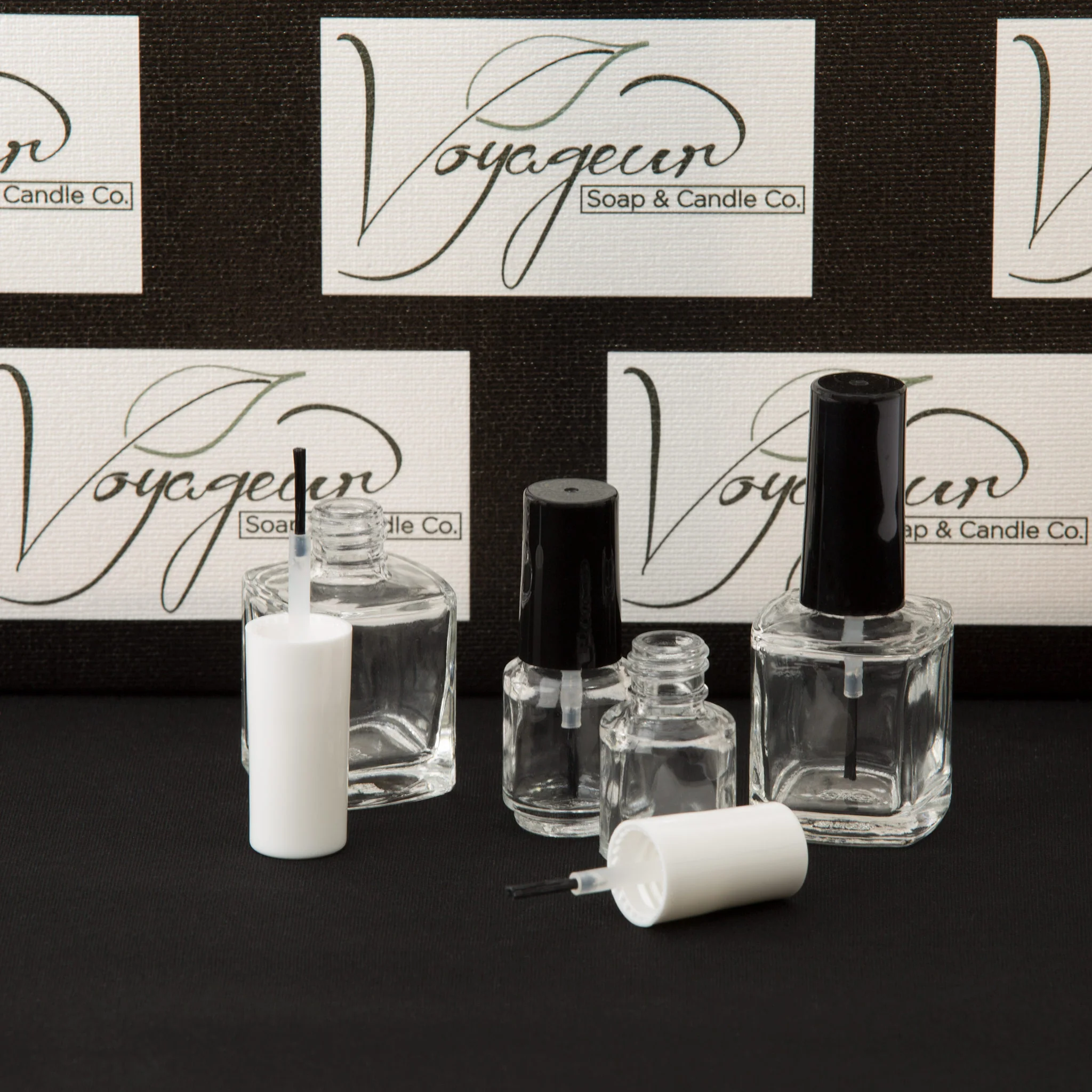 5 ml Mini Round Nail Polish Bottle with Brush and Black Cap - Image 2