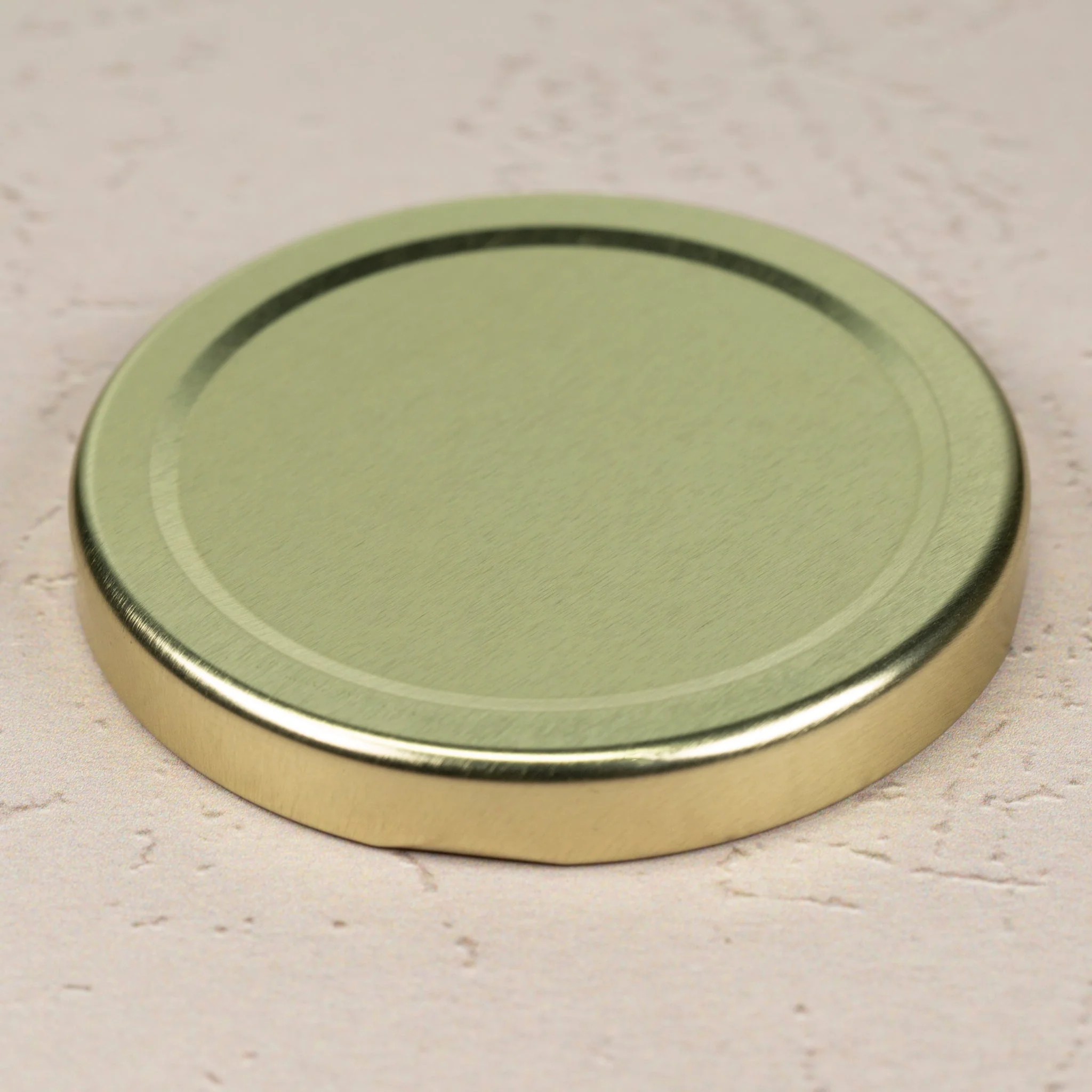 70mm Gold Metal Lug Cap with Plastisol Liner