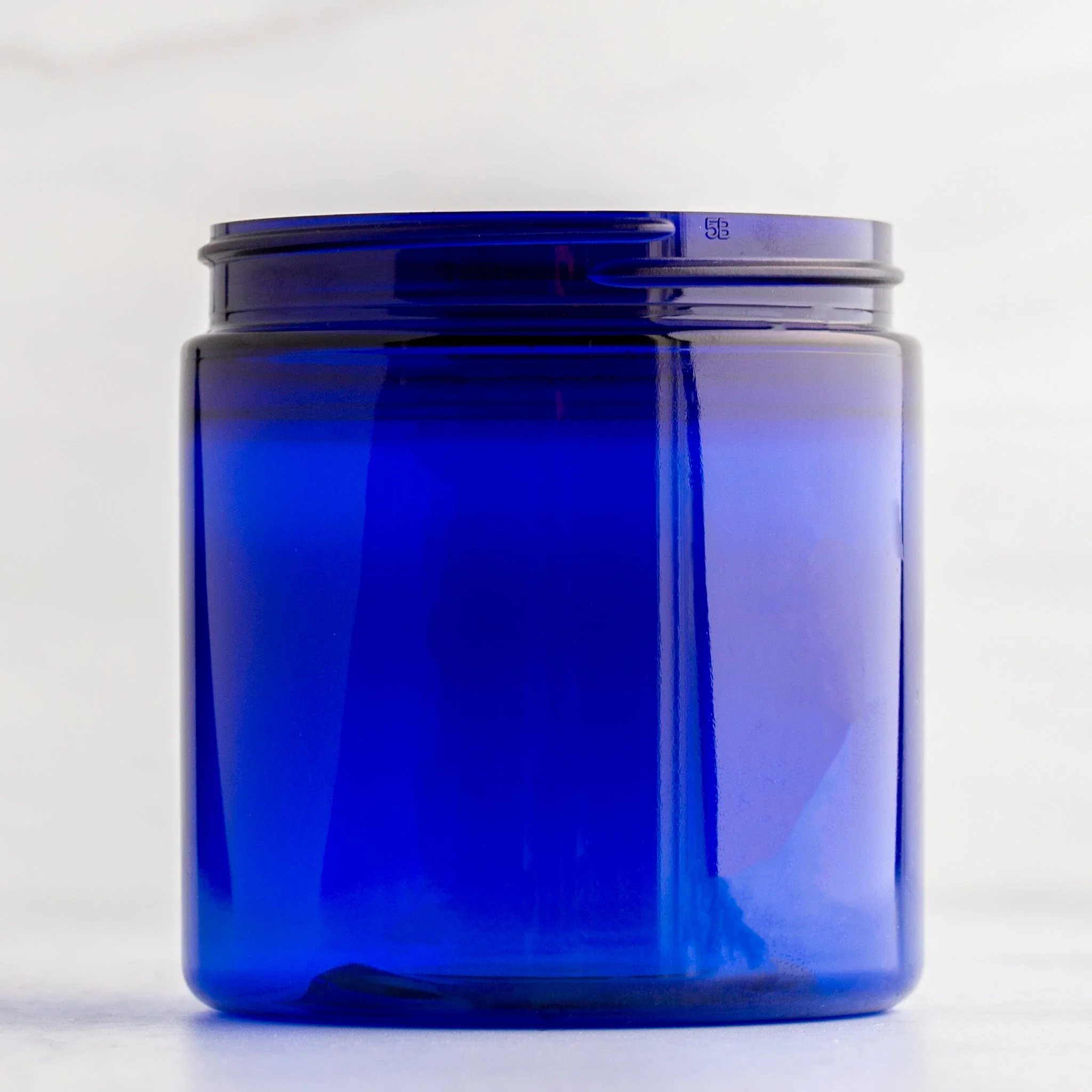 8 oz Blue Straight Sided Jar with 70-400 Neck