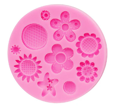 Flowers Mini Embed Silicone Mold - 10 Cavity