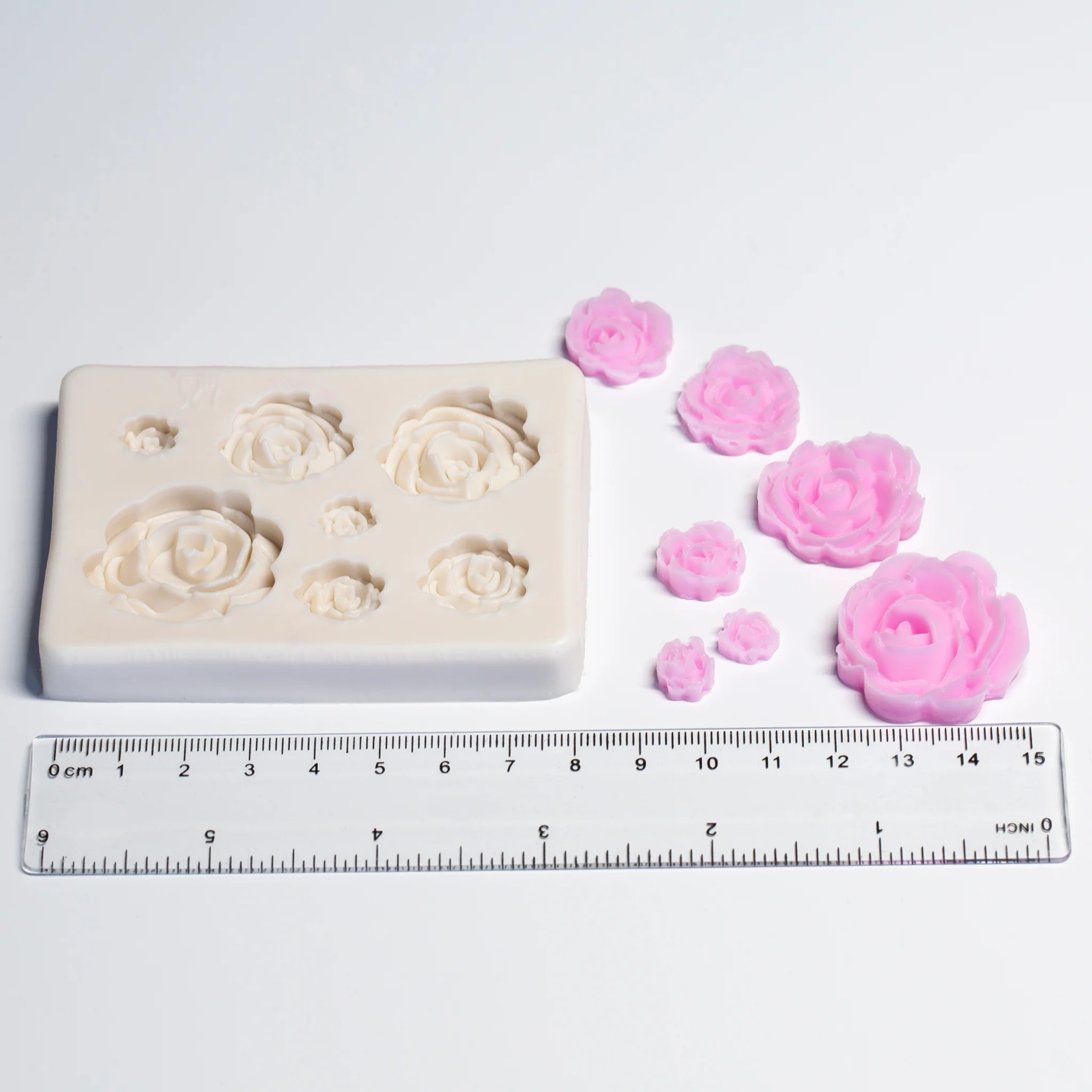 Roses Embed Silicone Mold - 7 Cavity